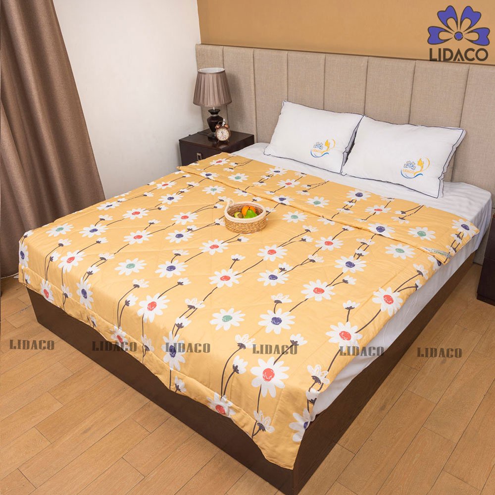 Chăn hè cotton 100% chần bông LIDACO thoáng khí, mát mẻ và bền màu 200x230cm