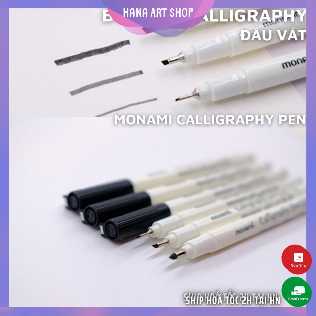 Bút viết Calligraphy đầu vát Monami - 3 size