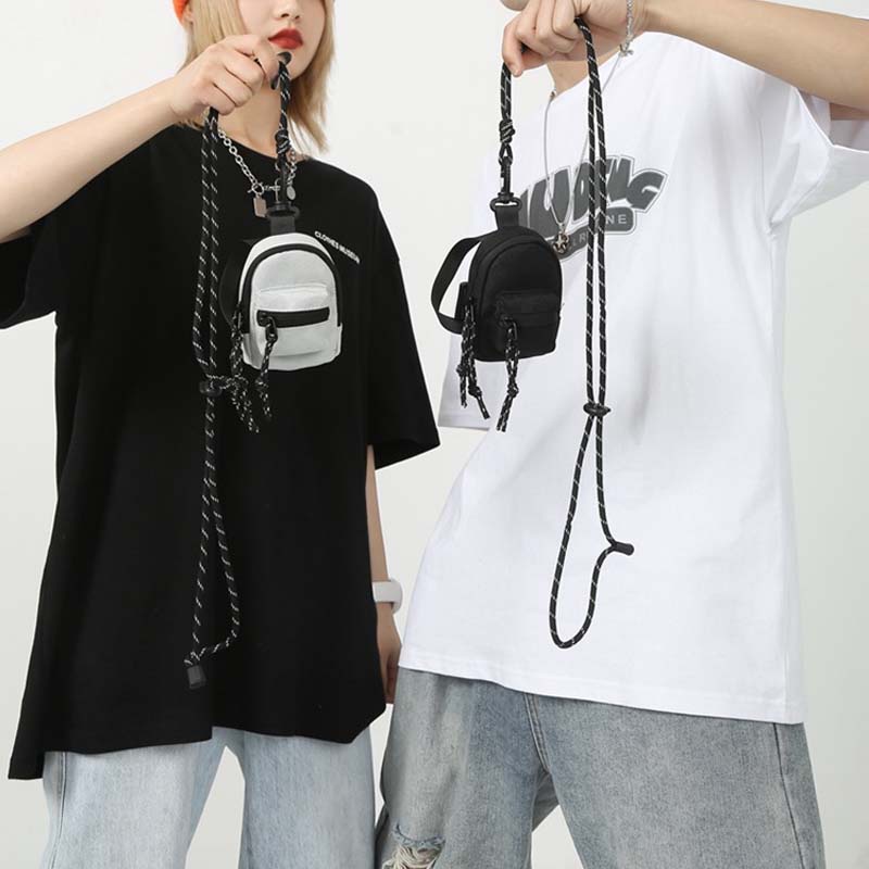 Túi Đeo Chéo Mini Đựng Tiền Xu / Thẻ / Tai Nghe Phong Cách Hip Hop Thời Trang Cho Cặp Đôi