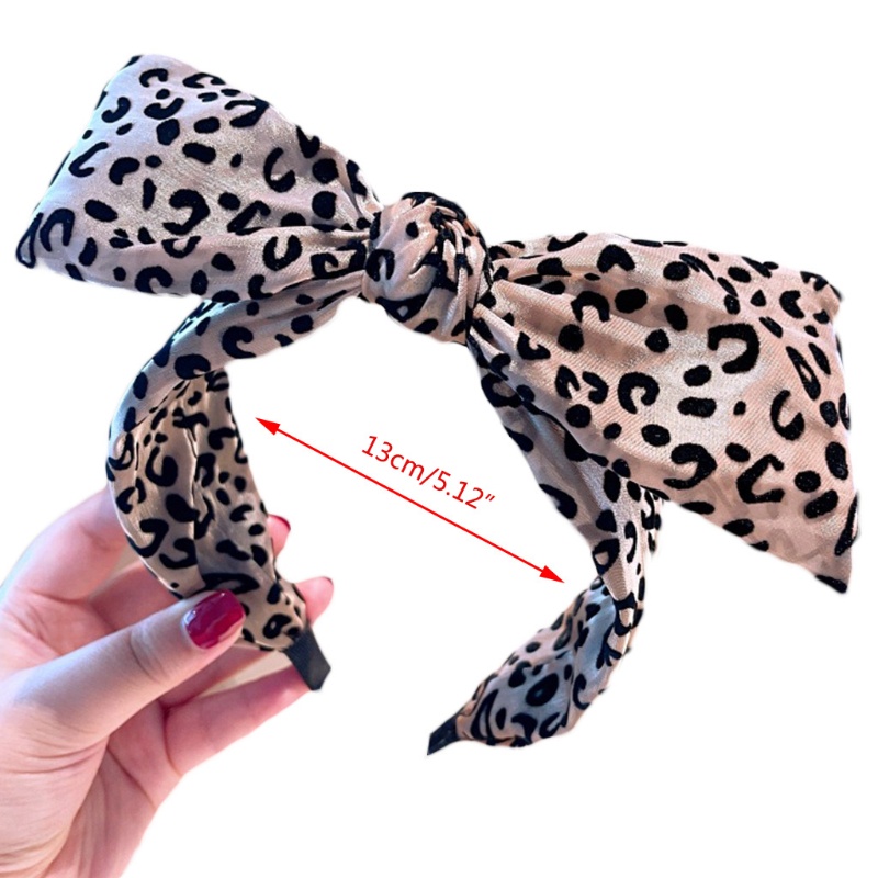 Băng Đô Cài Tóc Bản Lớn In Họa Tiết Da Báo Cổ Điển