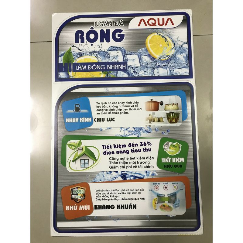 combo 20 tem dán tủ lạnh Aqua