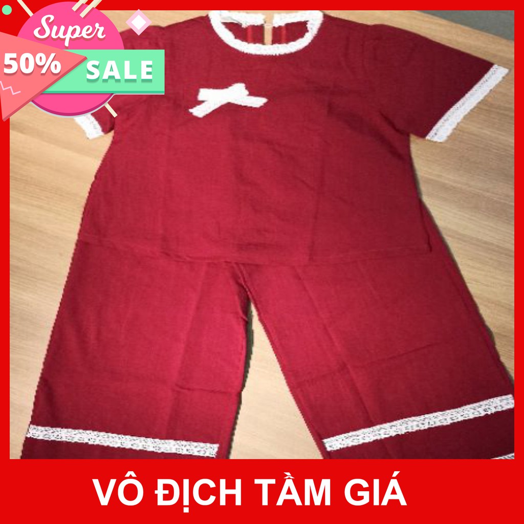 <HOT> sp Set Đồ Bộ Mặc Nhà Phối Ren - Vải Lụa Tuyết Cao Cấp - Vải Dày Dặn - 8 Màu - Form Quần Ống Rộng Sang Chảnh | BigBuy360 - bigbuy360.vn