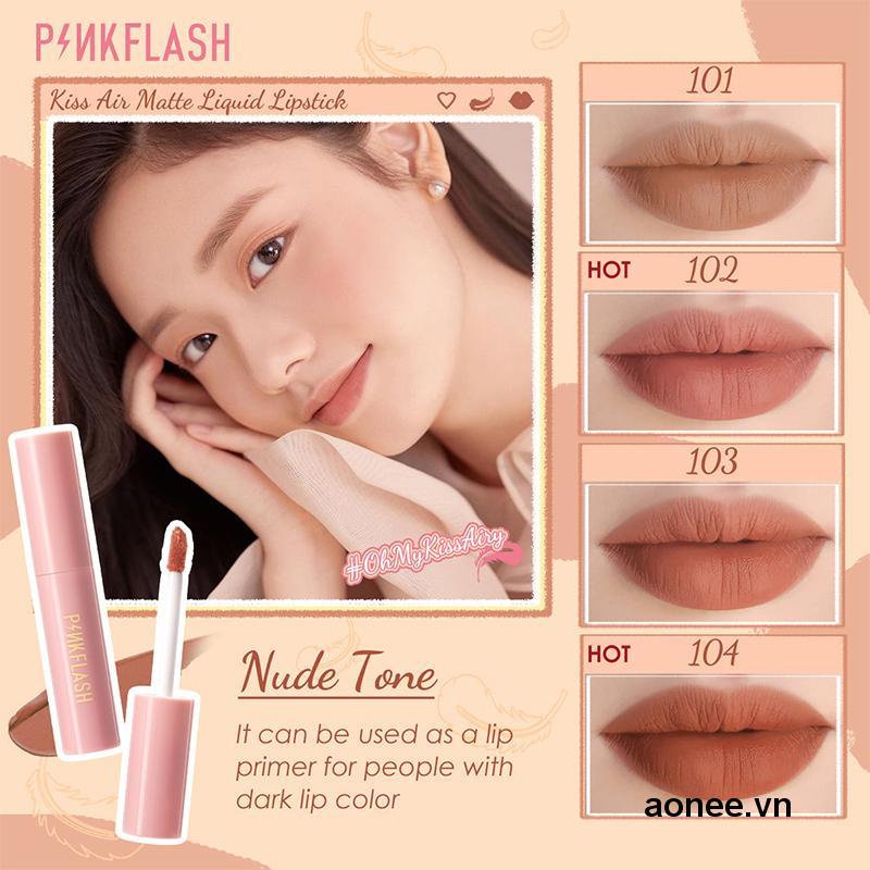 ✨✨Son kem lì Pinkflash dòng Kiss Air 24g chống thấm nước 16 tông màu hai công dụng cho môi và má