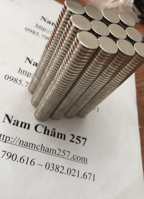 Nam châm viên 15x3mm, loại nam châm trắng đất hiếm 15x3mm lực hút siêu mạnh