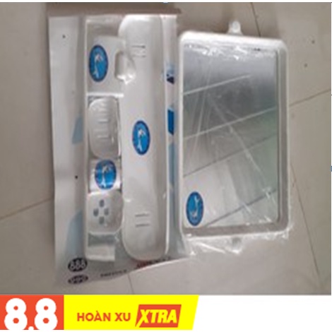 Bộ phụ kiện nhà tắm nhựa có kèm gương mã 606