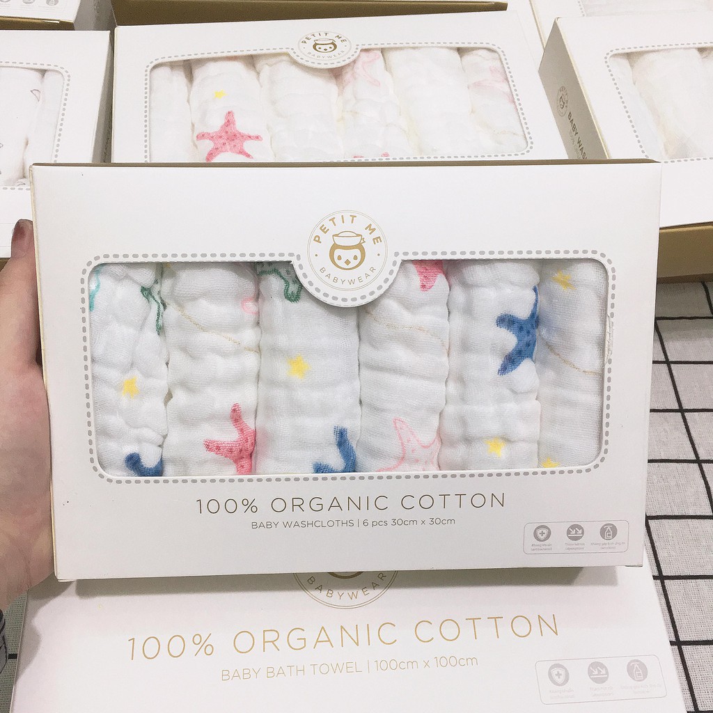 Khăn Sữa Petit Me 6 Lớp Chất Liệu Cotton Oganic Tự Nhiên