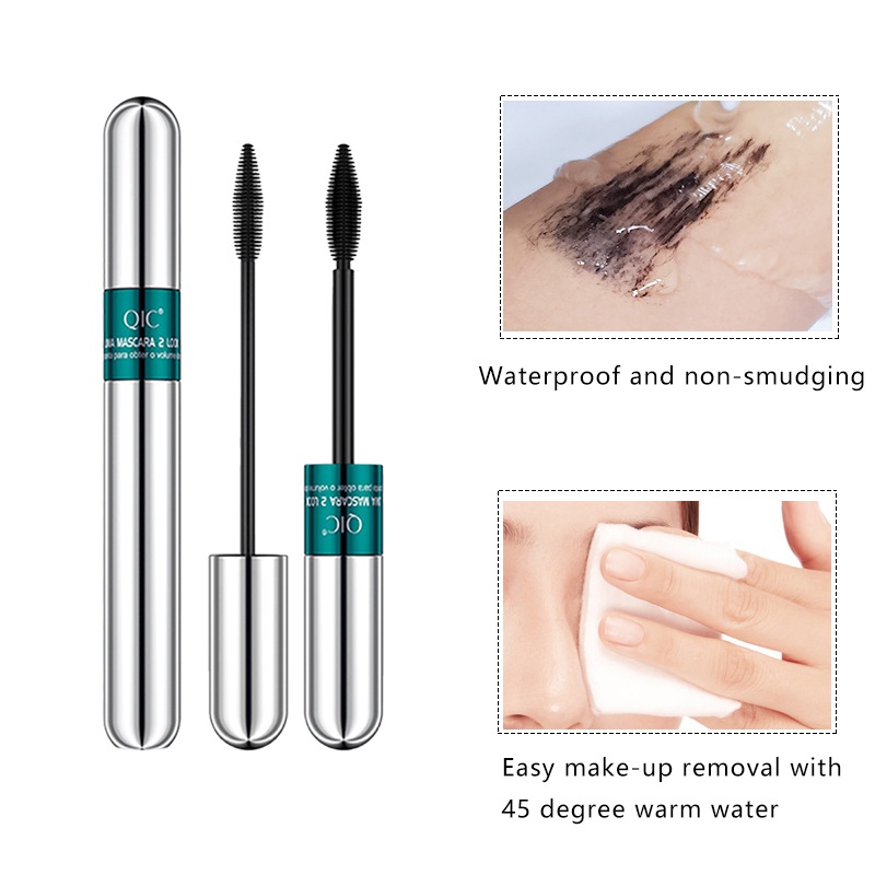 [Hàng mới về] Mascara QIC sợi kép 3D 2 trong 1 làm dày và dài mi trang điểm chuyên nghiệp cho nữ