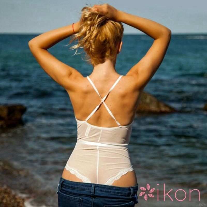 Đồ lót liền thân phối ren hoa thiết kế cổ chữ V gợi cảm