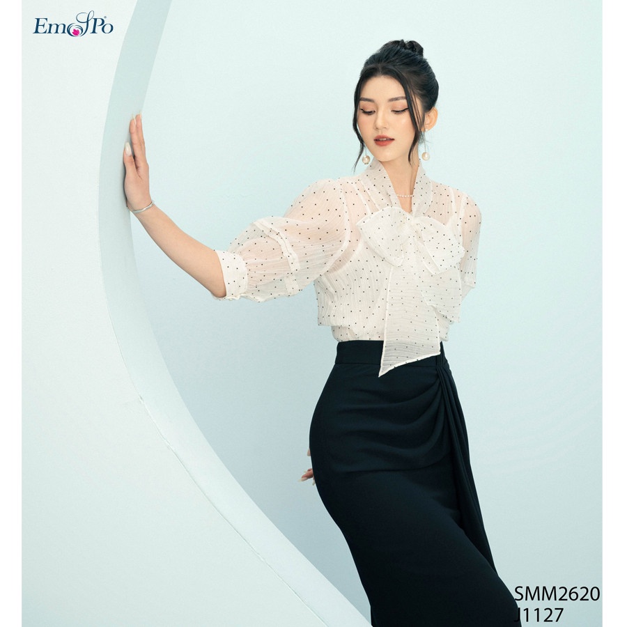 Chân váy juyply trước, bèo 1 bên Emspo J1127