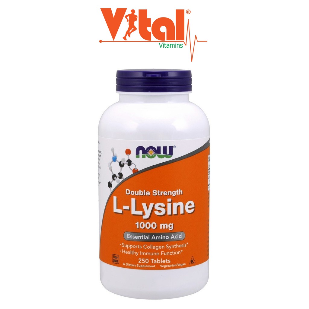 Thực Phẩm Bổ Sung Phòng Ngừa Mụn Ngoài Da NOW L-Lysine 1000 mg 250 Viên