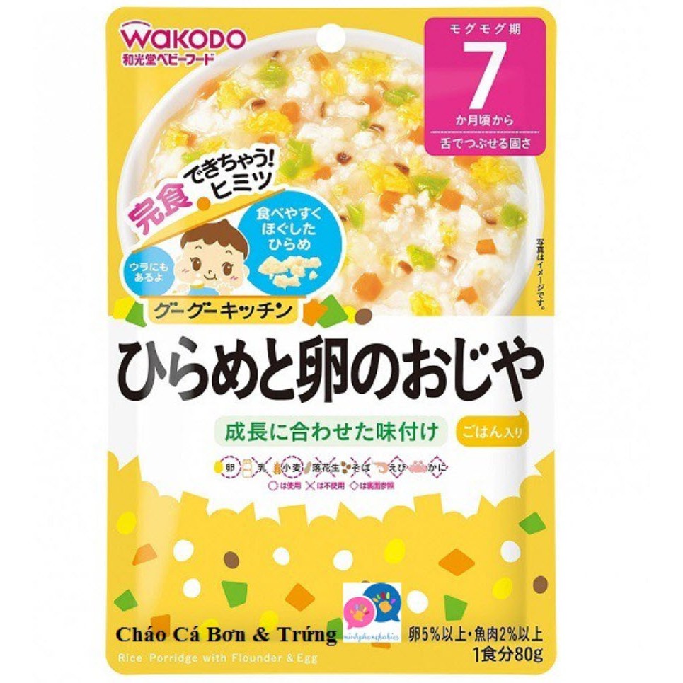 Cháo, mì ăn liền Wakodo nhập Nhật Bản cho bé từ 7 tháng