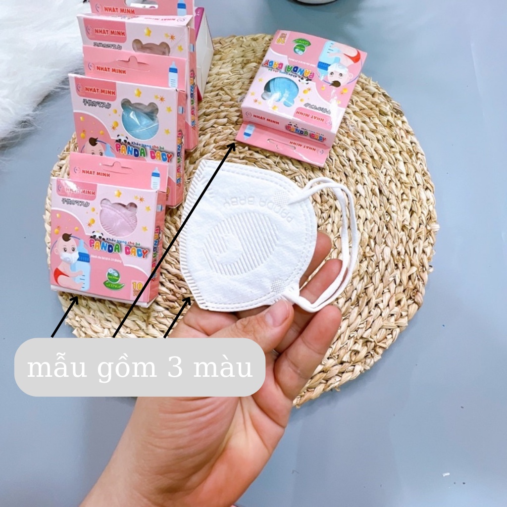 Khẩu trang em bé, SET 10 CÁI KHẨU TRANG GẤU PANDA, DOREMON, MẦM CHỒI LÁ CHO BÉ