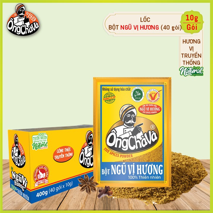 Lốc bột NGŨ VỊ HƯƠNG Ông Chà Và 10g (40 gói/lốc) - Nguyên lốc