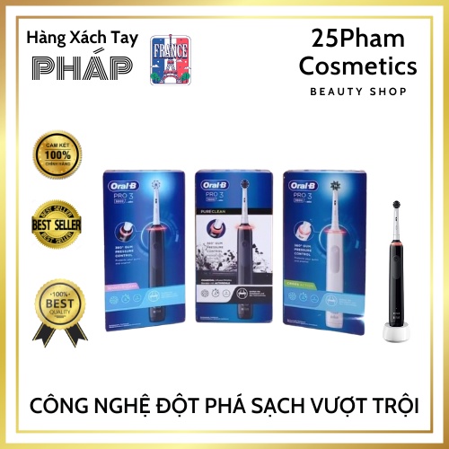 Bàn Chải Đánh Răng Điện ORAL-B PRO 3 3000 ( Hàng Pháp)-Dành Cho Người Lớn