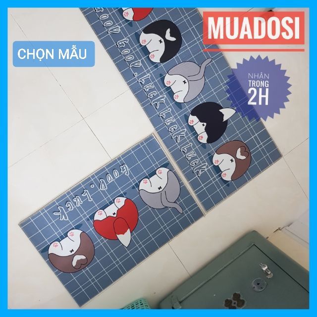 [CHỌN MẪU] Bộ 2 Thảm Nhà Bếp Chống Thấm Chống Trơn Trợt  Thảm Bếp 3D Cao Cấp