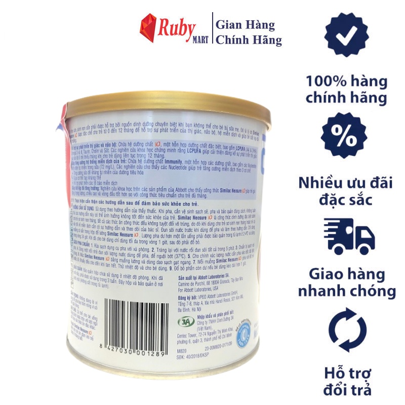 [Date T4/25] Sữa Bột Similac Neosure 1 Cho Trẻ Sinh Non Nhẹ Cân 370g