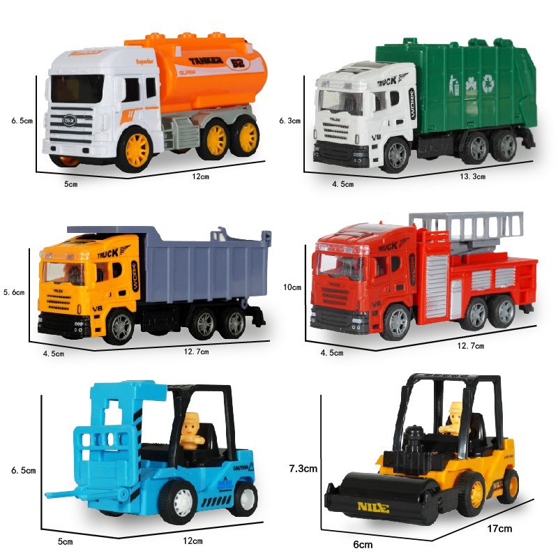 Đồ chơi 1 chiếc xe công trình, xe quân sự, xe cứu hộ nhiều mẫu nhiều màu (1 chiếc giao ngẫu nhiên)