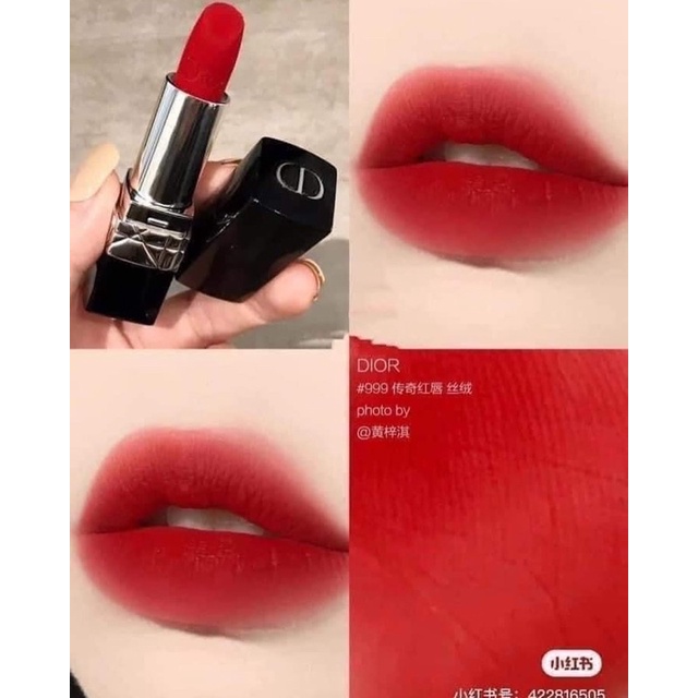 [Hàng Hot_Auth] Son thỏi Dior Rouge Velvet 999 minisize FULLBOX - ảnh thật tại store