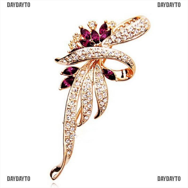 Ghim cài áo đính đá pha lê sáng bóng phong cách retro thời trang cho nữ