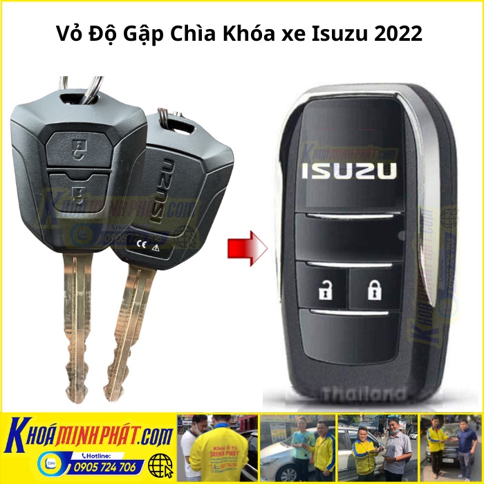 Vỏ nâng cấp chìa Khóa xe Isuzu Dmax, Mux V991