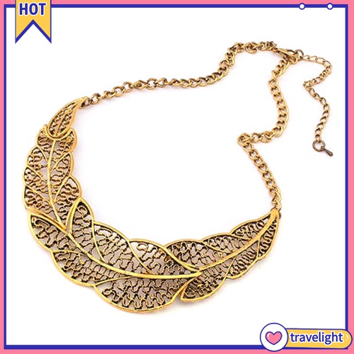 Vòng cổ choker hình chiếc lá rỗng phong cách cổ điển dành cho nữ