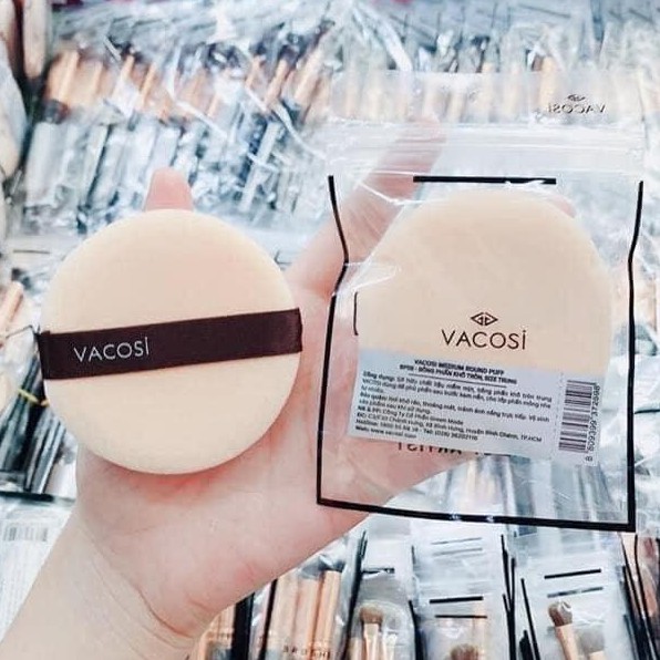 Bông Phấn Khô Tròn Trung Vacosi Medium Round Puff BP08