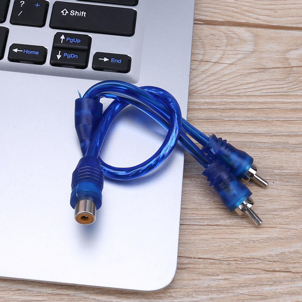 Dây cáp chuyển đổi âm thanh AUX 30cm 2 RCA đầu đực RCA đầu cái cho xe hơi