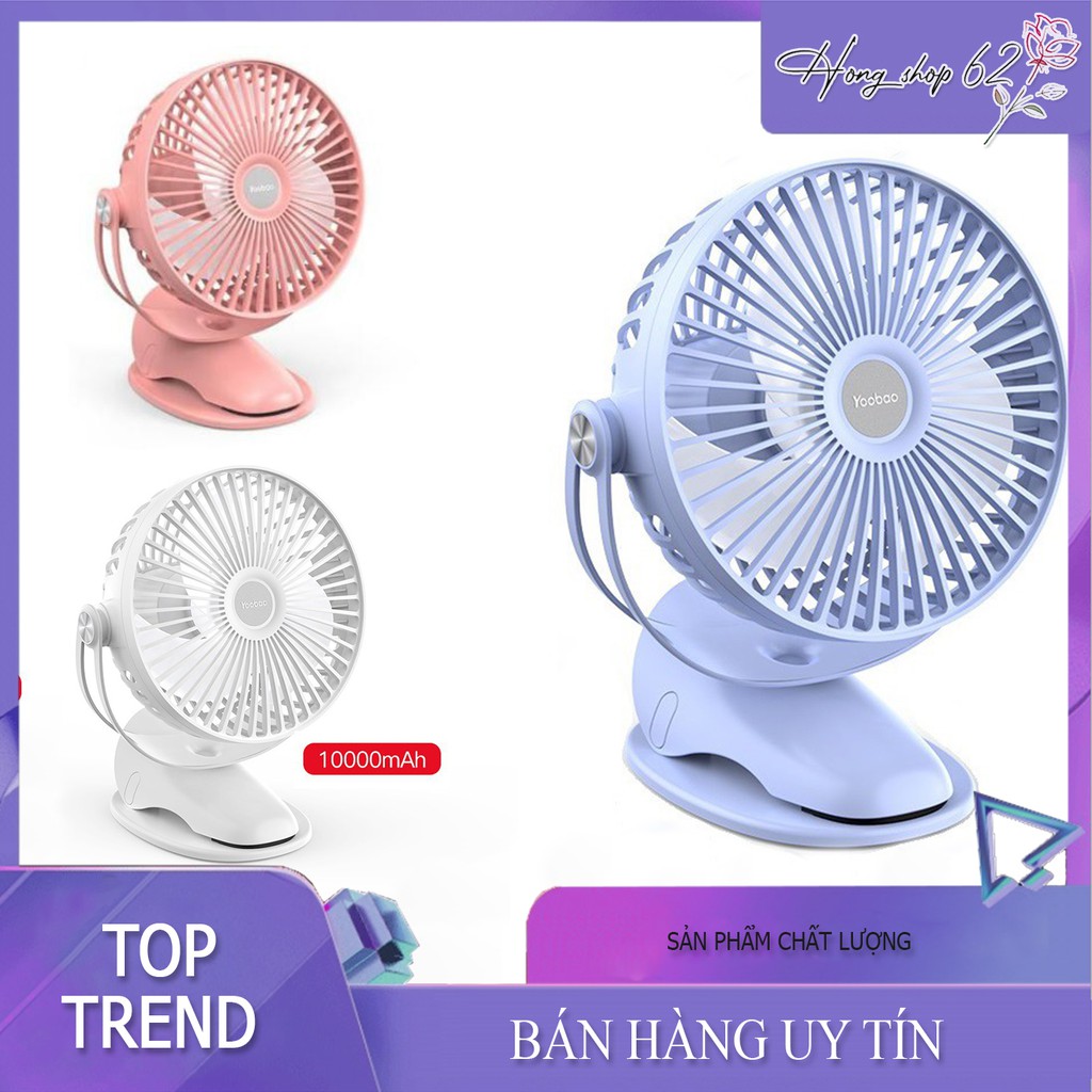 [ Bản Đặc Biệt ]Quạt tích điện để bàn Mini Yoobao kẹp Y-F04 MAX quay 360 độ Pin cực khỏe 10000 mAh | BigBuy360 - bigbuy360.vn