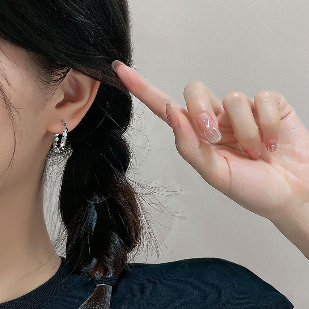 Bông Tai Hình Học Thời Trang Dành Cho Nữ|Khuyên Tai Nam Nữ Hình Khối Lập Phương Đính Hạt