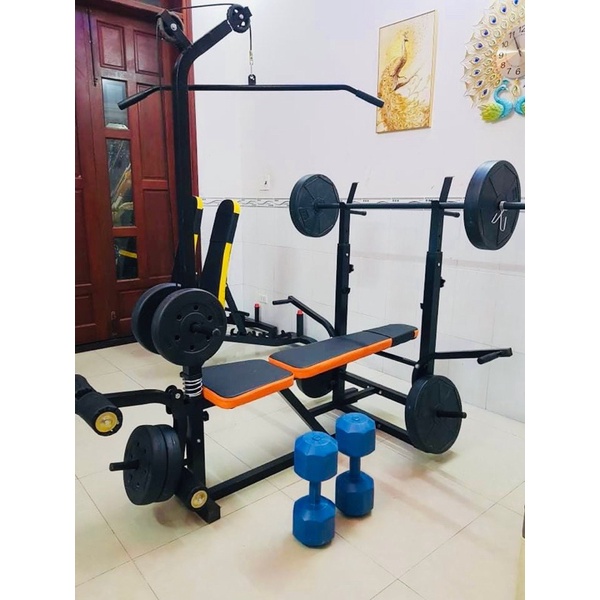 Combo ghế tập tạ đa năng tại nhà.