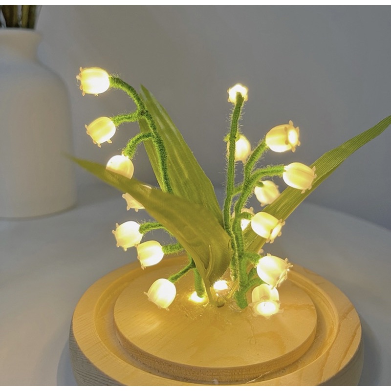 Đèn ngủ, LED ngủ để bàn hình hoa linh lan trong lồng kính decor phòng siêu đỉnh - Quà tặng sinh nhật ý nghĩa