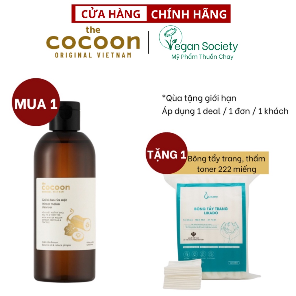 Gel bí đao rửa mặt Cocoon (Winter melon cleanser) 140ml
