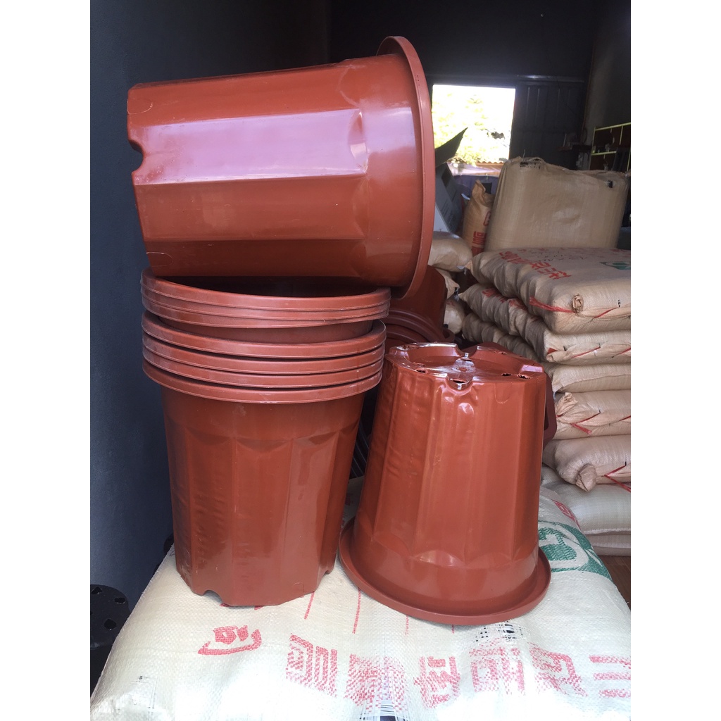 5 CHẬU NHỰA TRỒNG CÂY MÃ #E330 (BẠT PHỦ ĐẤT CHỐNG CỎ MỌC, BẦU KHAY TÚI ƯƠM...)