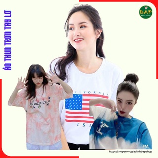 Áo Thun Loang Màu Nữ, Áo Loang Màu Nữ Tay Lỡ, Áo Phông Nữ Vải Dày Oversize  - CA33