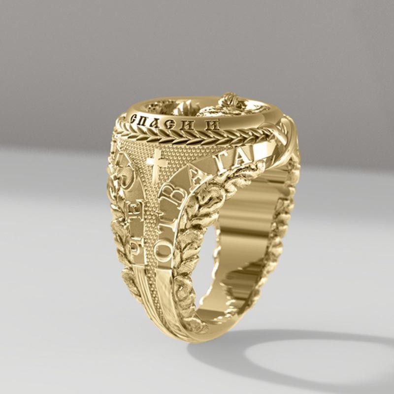 Trang Sức Nhẫn Sư Tử Mạ Vàng 24K Thời Trang Nam