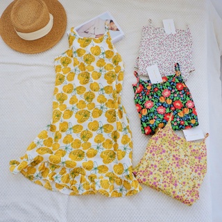 Váy hoa bé gái Kiwy Kids chất liệu cotton siêu mát cho bé từ 34kg - 40kg ( size XL)