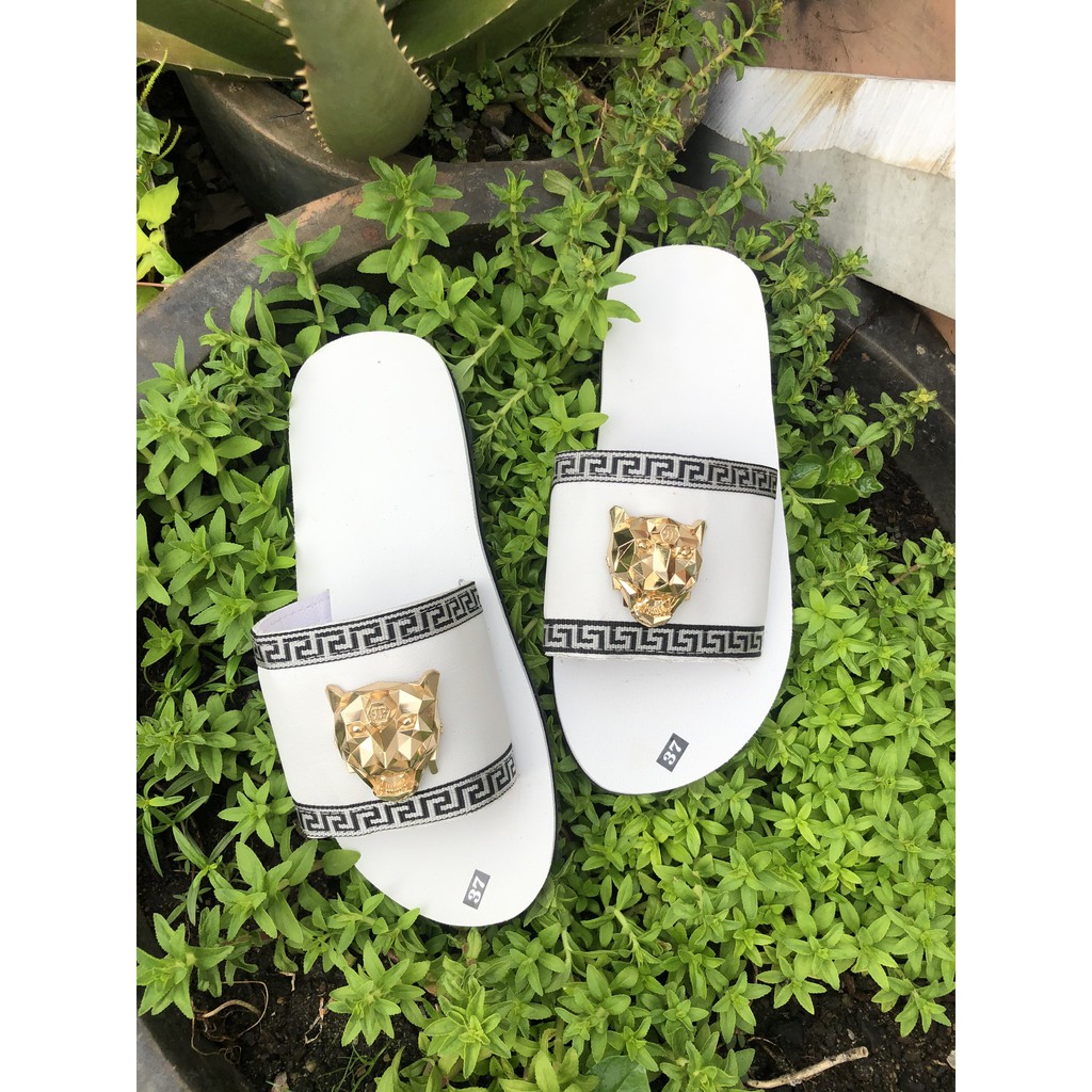 dép quai ngang nam nữ sandal đồng nai ( đế trắng quai ngang trắng có logo ) size có từ 35 nữ đến 43 nam khác size ib