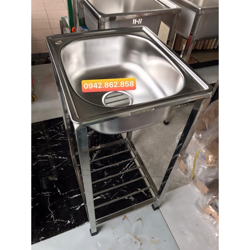 CHẬU RỬA CHÉN INOX304 CÓ CHÂN ĐỨNG HOPU-3843