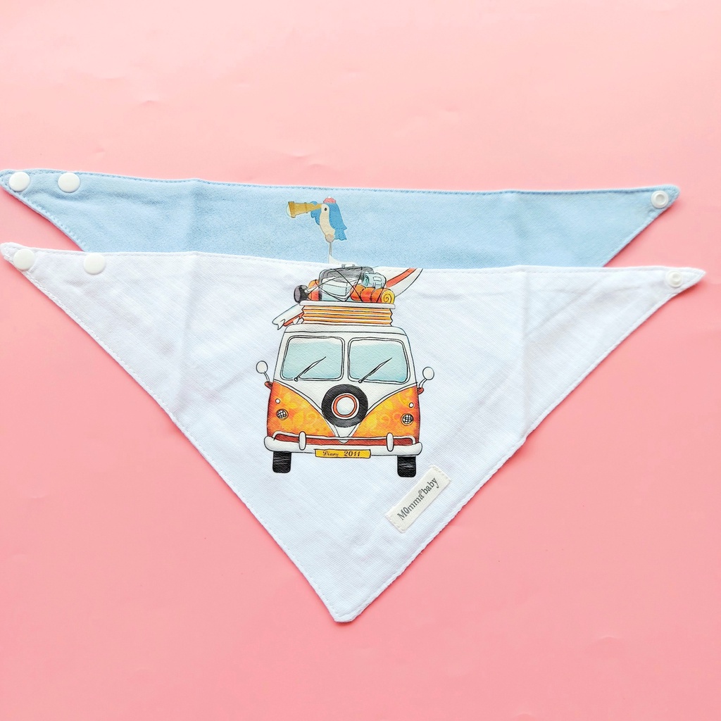 Yếm sơ sinh 100% cotton nút bấm cho bé