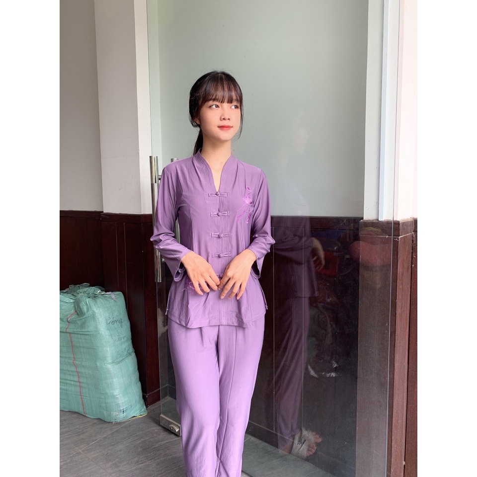 ĐỒ LAM# BỘ BÀ LAI TIM CHẤT LIỆU VẢI THUN CO GIÃN MỀN MÁT