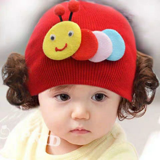 Mũ len cho bé in hình con sâu siêu dễ thương