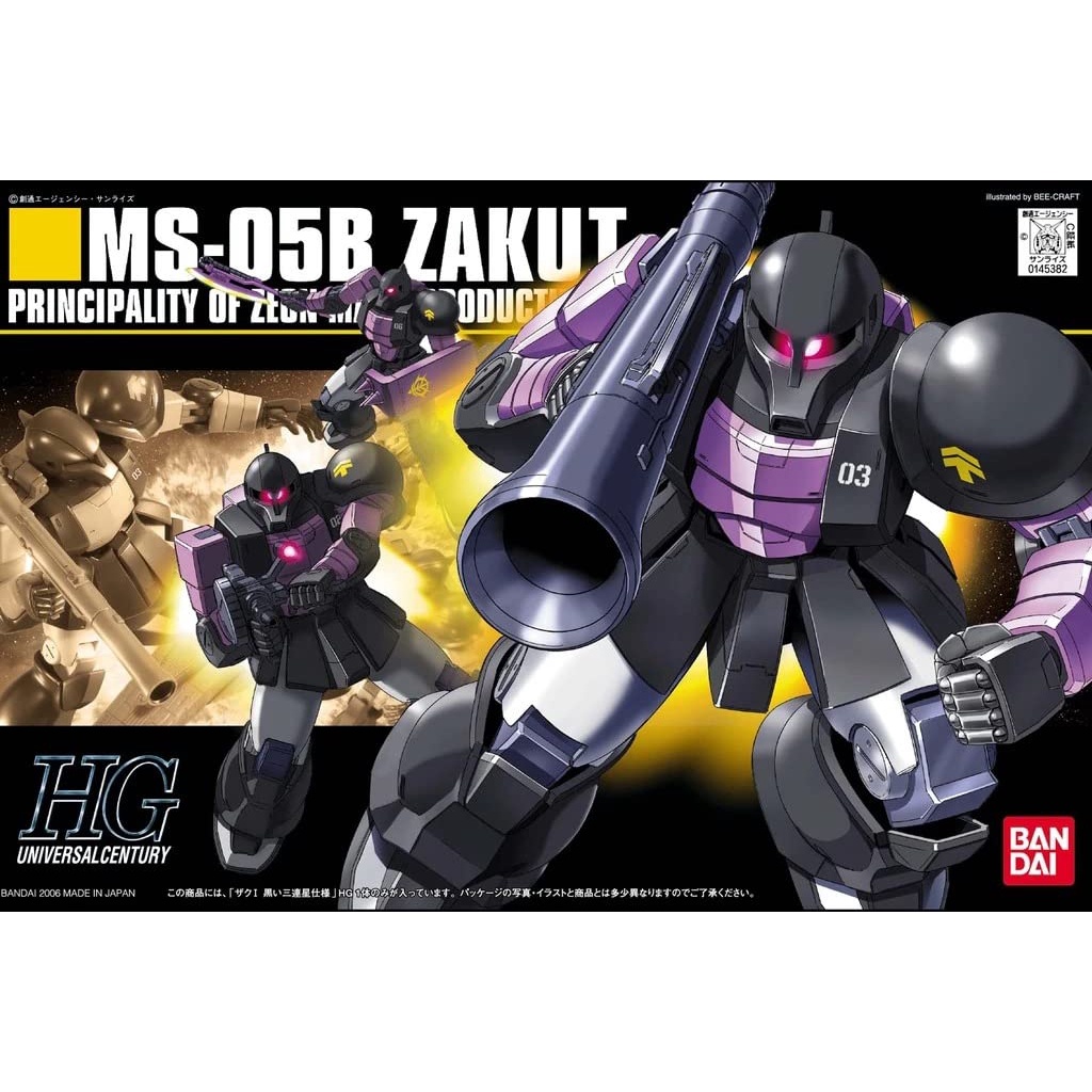 Mô hình lắp ráp HGUC 1/144 ZAKUⅠ BLACK TRI STARS Bandai 4573102606617