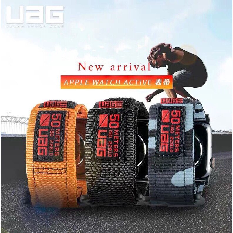 UAG Dây Đồng Hồ Thông Minh Bằng Da Và Silicon Kích Thước 38/40mm 42/44mm Thay Thế Chuyên Dụng Cho APPLE Watch Nato 1/2/3/4/5