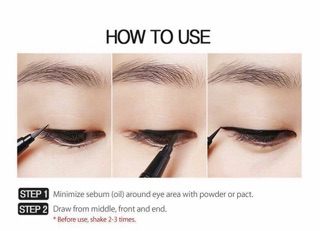 Bút dạ kẻ mắt Karadium Waterproof Brush Liner Black