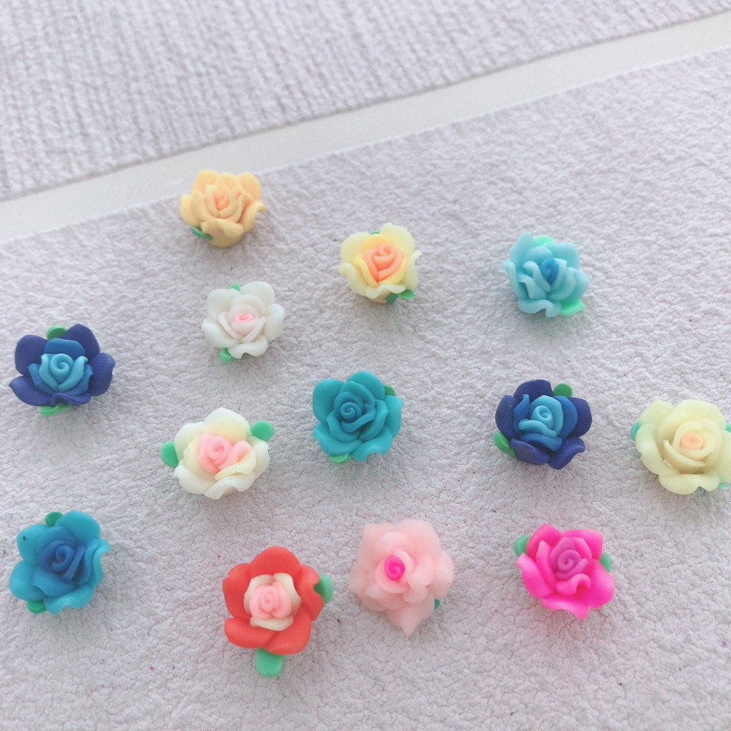 Hoa hồng nhựa đất sét trang trí handmade
