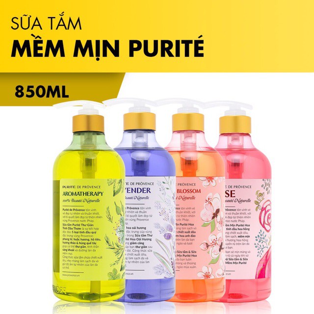 (Chính hãng, Đủ mùi) Sữa Tắm Giữ Ẩm PURITE PROVENCE 850ml | BigBuy360 - bigbuy360.vn