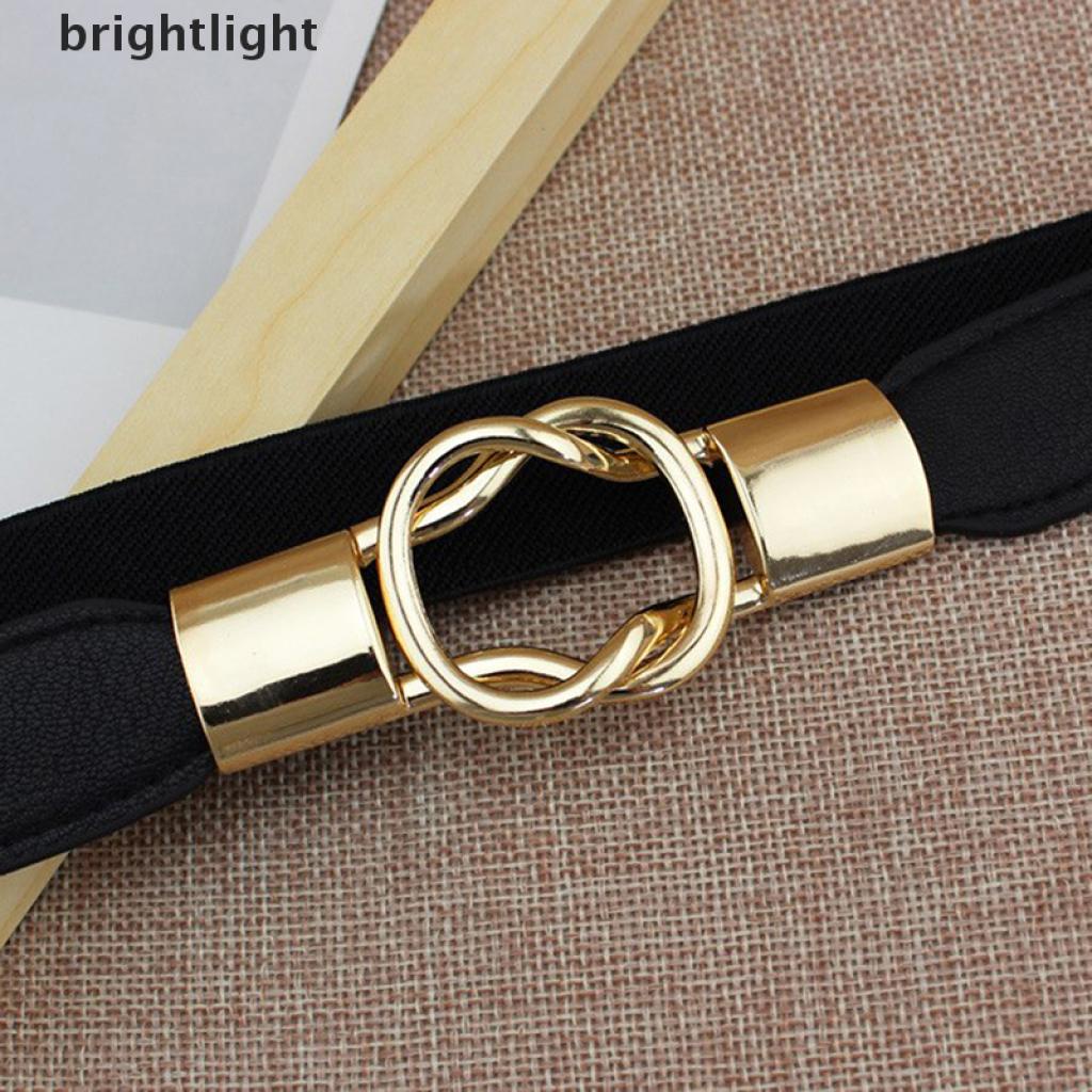 (brightlight) Elastic Belts Women Dress Belt Fashion Thin Female Waist Belt With Metal Buckle [HOT SALE]