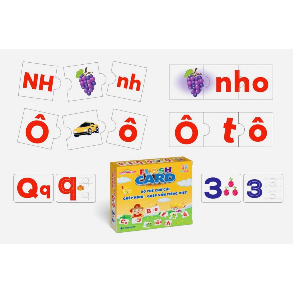 Sách - Thẻ Chữ Cái - Ghép Hình - Ghép Vần Tiếng Việt (Giúp Bé Vừa Học Vừa Chơi)