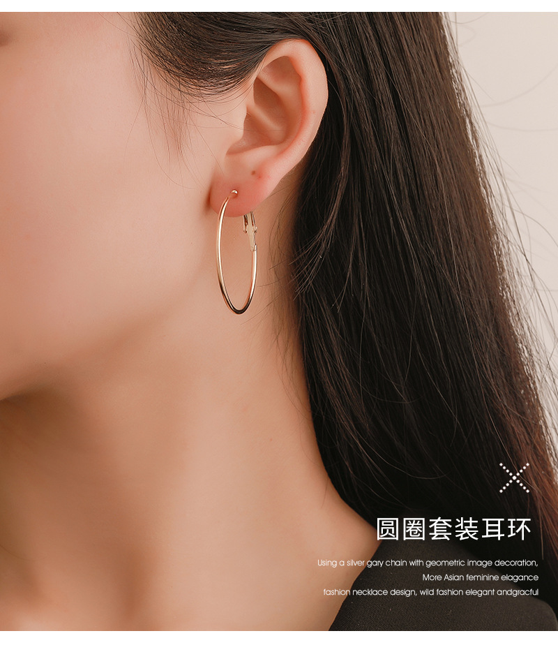 Bộ 6 đôi bông tai phụ kiện cho nữ hình tròn thời trang với nhiều kích thước