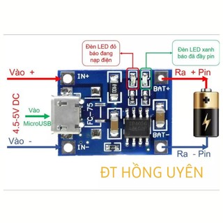 Mạch sạc pin TP4056/TC4056A. Mạch sạc pin 1S 3.7V-4.2V 18650, Mạch sạc pin nhanh, bảo vệ pin không bị chai